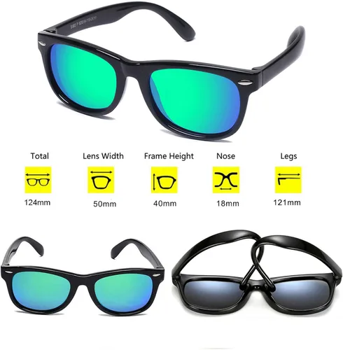 Vista 5 de Lentes de sol para niños y niñas, lentes de sol irrompibles para niños pequeños, protección UV, lentes de sol polarizados para niños de 3 a 10 años