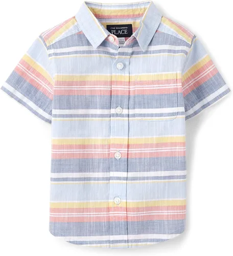 Vista 23 de The Children's Place - Camisa de manga corta con botones para niños grandes