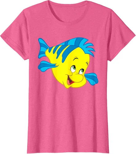 Vista 99 de Disney Camiseta de disfraz de cara grande de la Sirenita Flounder Sidekick