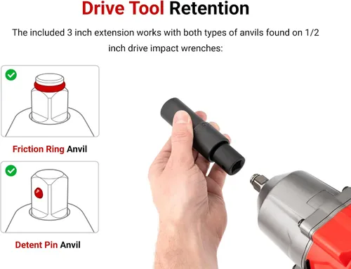 Vista 6 de TEKTON Juego de dados de impacto de pared delgada de 1/2 pulgada con estuche (6 piezas) SIF92400