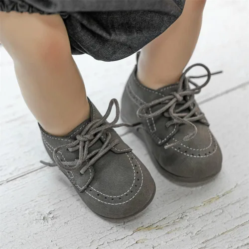 Vista 2 de Meckior Zapatos de Boda Clásicos para Bebés Niños y Niñas de Cuero Sintético PU, Mocasines Brogue, Zapatos Oxford para Niños Pequeños, Zapatos