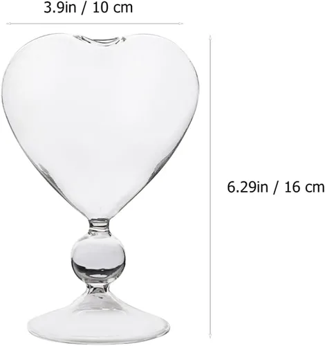 Vista 2 de UPKOCH 4 vasos de cóctel con forma de corazón, copas de vino, copas para bar, boda, fiesta, banco