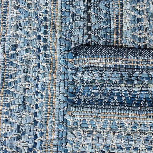 Vista 6 de SAFAVIEH Colección Montauk - Alfombra decorativa, 3 x 5 pies, azul, hecha a mano, ideal para zonas de alto tráfico en entrada, sala de estar