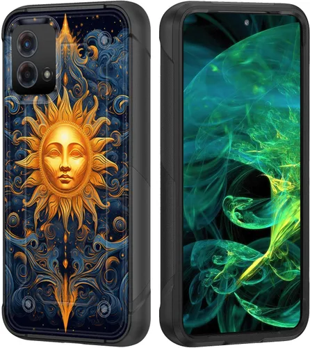 Vista 45 de Funda para Moto G Stylus 5G 2023, resistente de doble capa de policarbonato duro y silicona suave, resistente a prueba de golpes, funda protectora