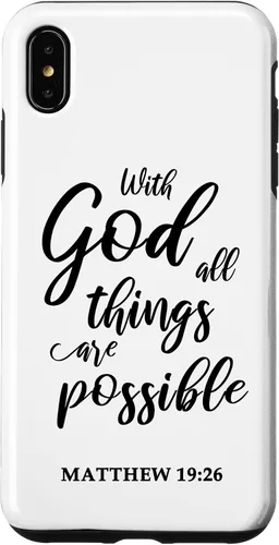 Vista 11 de Christian Message Faith Jesus Matthew 19:26 Case for iPhone 17