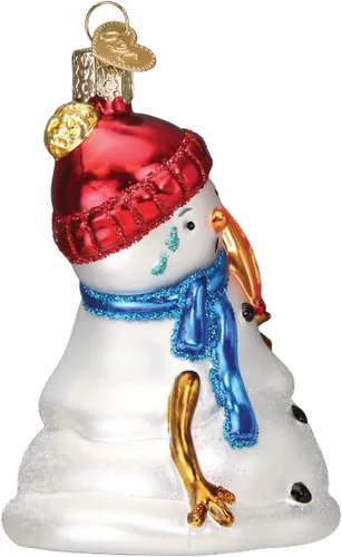 Vista 3 de Old World Christmas Flamin' Hot Cheetos - Adorno de cristal soplado para árbol de Navidad, decoración navideña hecha a mano, colección de muñeco