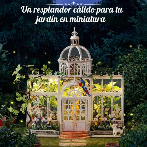 Vista 5 de Rolife Greenhouse Miniature House Kit with LED Light