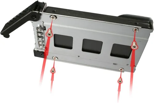 Vista 2 de ICY DOCK Full Metal 2 Bay 2.5" SAS/SATA HDD & SSD Backplane Cage con bandeja ODD delgada y bandejas de bloqueo para bahía externa de 5.25