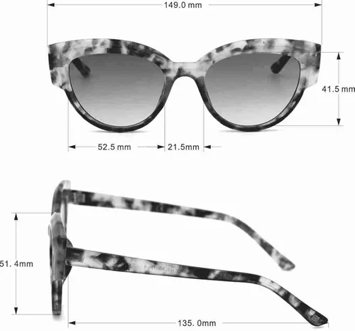 Vista 5 de Laundry by Design Ld329 - Lentes de sol con protección UV para mujer, regalo elegante para ella, 2.047in, Negro