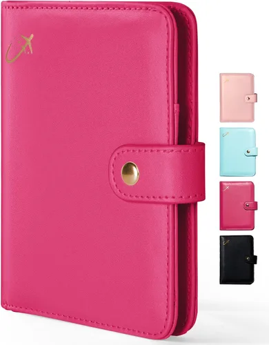 Vista 14 de Forvencer Funda para pasaporte con cierre de cremallera seguro, cartera de pasaporte premium para viajes, bonita funda de tarjeta de bloqueo RFID