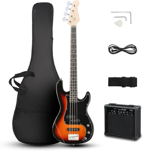 Vista 10 de Ktaxon 4 String Bass Guitar, Full-Size Electric Bass Guitar Kit(Dark Blue)