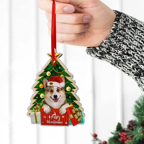 Vista 7 de Corgi - Adornos para árbol de Navidad, adorno de aluminio para árbol de Navidad de Corgi (no 3D), decoración de Navidad 2023 para amantes de Corgi