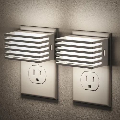 Vista 15 de JandCase Luz nocturna LED, paquete de 2, luces nocturnas que se enchufan a Negro