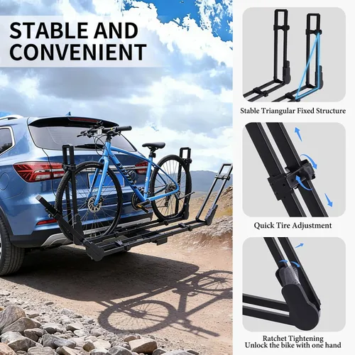 Vista 5 de Portabicicletas de Enganche para 2 Bicicletas Portabicicletas Plegable con Montaje de Enganche (Receptor de 2 Pulgadas) Portabicicletas con 2 Brazos