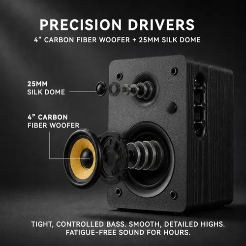 Vista 5 de Sanyun Altavoces activos para estantería SW206 80W 2.0, creador de modo Negro