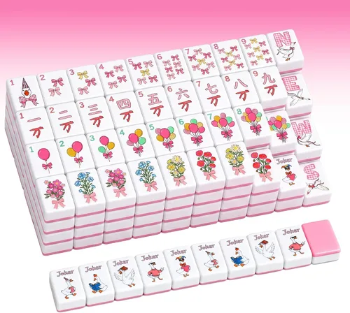 Vista 17 de Arrowbash 160 piezas American Mahjong Set 1.2 Inch Chinoiserie Azul