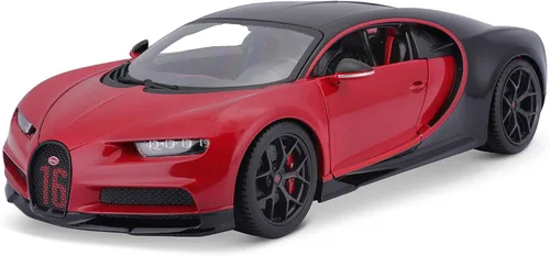 Vista 3 de Maisto Bugatti Chiron Sport 1/18 Modelo de coche fundido a presión, color negro/rojo (18-11044-00000022)