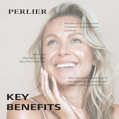 Vista 3 de Perlier Black Rice Platinum Ultra Renewing Booster Face Serum, 0.5 onzas líquidas