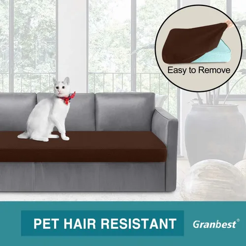 Vista 4 de Granbest Fundas de cojín gruesas y duraderas para asiento de sofá, protector de muebles para cojines individuales (cojín de silla, chocolate)