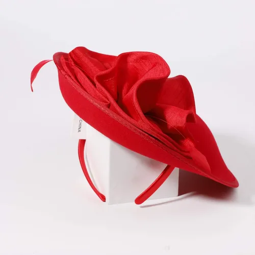 Vista 3 de F FADVES Tocado de lana para boda, sombreros de fieltro de fieltro para mujer, sombrero de inclinación de la iglesia del Derby de la flor