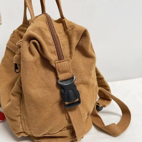 Vista 9 de Sumleno Mochila pequeña de lona bohemia para mujer, estilo vintage, bolsa de viaje al aire libre, mochila casual grunge, estética, hippie, Y2K
