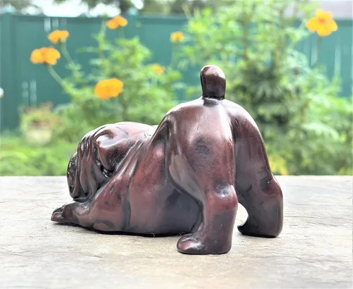 Vista 4 de Figura de bulldog inglés – Escultura de mejor amigo de Mans – Bonita estatua de perro de resina – Pisapapeles para decoración del hogar de oficina