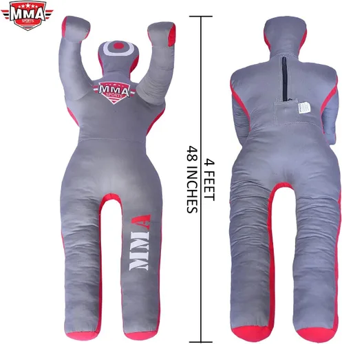 Vista 4 de MMA Deportes Brasileño JIU Jitsu Grappling Sumisión Lanzamiento Maniquí Punzonado Bolsa Pesada Kick Boxing Dummies SIN LLENAR Gris