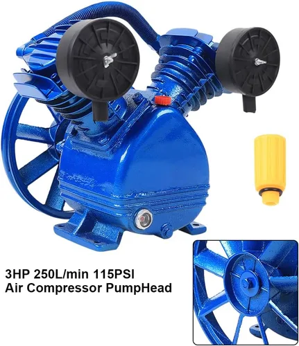 Vista 6 de Cabezal de bomba de compresor de aire Doble etapa V-0.25/8,3HP 115PSI V-tipo 2-Cilindro Bomba del compresor de aire Cabeza 2.2KW (V-0.25/8)