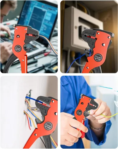 Vista 9 de VCELINK Pelacables y cortador automático de tiras rápidas, pelacables profesional de tira rápida, herramienta de pelado de cables eléctricos
