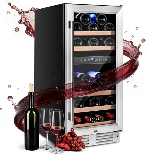 Vista 10 de BODEGA 24 Inch Wine Fridge, 46 Bottle, 41–72°F, Dual-Zone Temp Control.