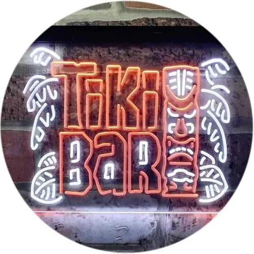 Vista 13 de ADVPRO Tiki Bar Mask Beer Pub Club Wine Dual Color LED Neon Sign Blue & Red 12" x 8.5" st6s32-i3139-br