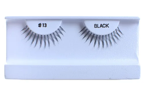 Vista 13 de 10 pares de pestañas postizas 100% cabello humano, negro natural #1