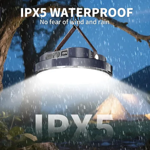 Vista 7 de Luces de camping portátiles recargables, luz LED de 5000 lm para tienda de campaña de 30 W con imán, IPX4 impermeable, linterna de campamento, falla