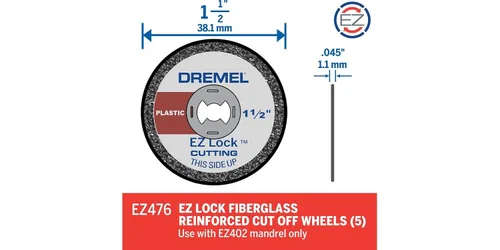 Vista 3 de Dremel EZ476 1 1/2-Inch EZ Lock Rotary Tool Cut-Off Ruedas para plástico - 5