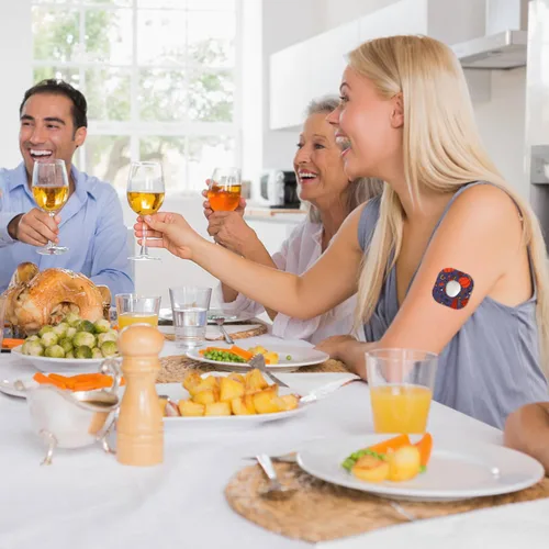 Vista 6 de 10 parches impermeables para sensor Dexcom G7, adhesivos para sensor CGM superposición, parches de calcomanías temáticas de Acción de Gracias