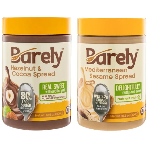 Vista 9 de Barely Crema de cacao con avellana, bajo en azúcar, vegano y keto Real sugar micromilled 10x sweeter — just 3.2g sugar per serving. Vegan