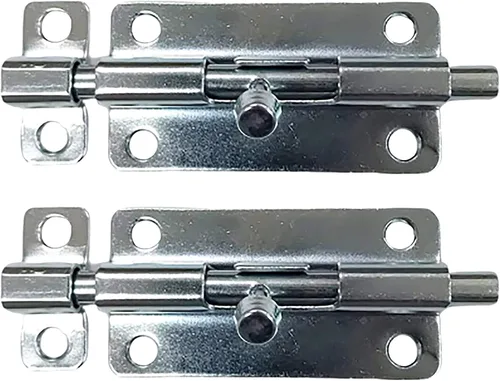 Vista 11 de QCAA Perno de barril deslizante, 2 1/2 ", acero, recubierto negro, paquete de 2, hecho en Taiwán