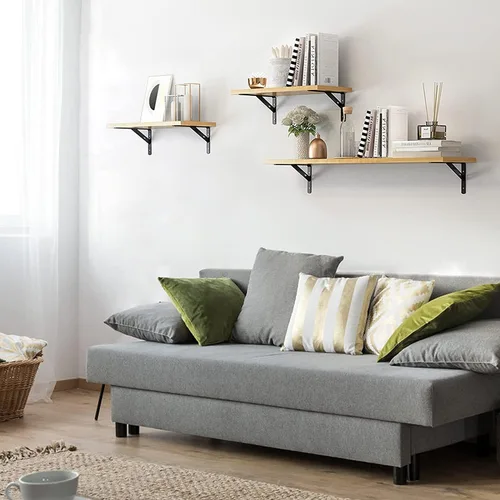 Vista 3 de Kersally Soportes de estante de 6 pulgadas, paquete de 4 soportes en L resistentes para estantes, soportes metálicos triangulares de 90 grados