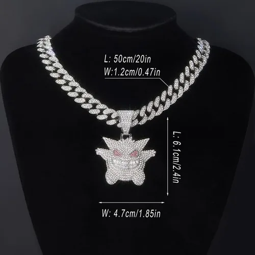 Vista 3 de MFJFHK Miami - Cadena de eslabones cubanos para hombre, chapado en oro dorado, collar de hip hop, cadena de diamantes para hombre, joyería de hip