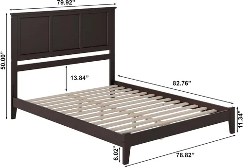 Vista 2 de AFI, Madison King - Cama con plataforma de madera maciza de perfil bajo, color espresso