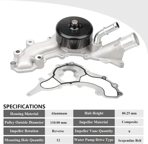 Vista 2 de 01085 Bomba de Agua para Motor Chrysler Pentastar ‘ERB’ [3.6L V6] 2013-2022 Ram 1500, 2011-2022 300, 2011-16 Durango/Town & Country, 2011-2015 Grand