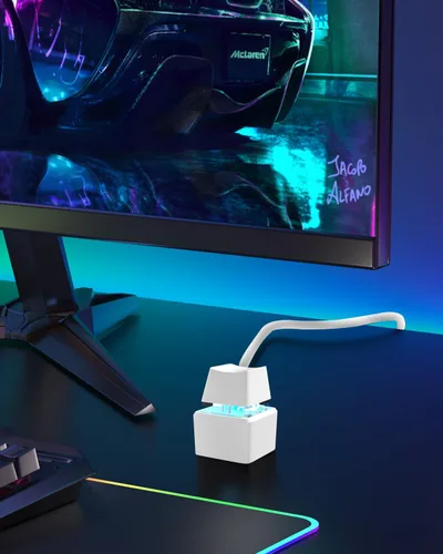 Vista 6 de Oddtone Botón de interruptor de PC, botón de encendido externo con cable de 65 pulgadas, luz LED, compatible con carcasa de PC y placa base