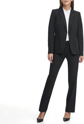 Vista 2 de Tommy Hilfiger Chaqueta de negocios para mujer Blazer de un solo botón Negro