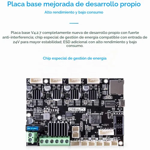 Vista 9 de Creality - Placa base silenciosa oficial Ender 3 Pro V4.2.7 con controlador TMC2225 Marlin 2.0.1 para impresora 3D Ender 3 V2 y 5