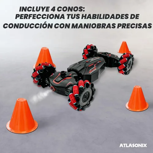 Vista 2 de Coche de acrobacias RC con detección de gestos – Auto RC controlado a mano – Auto de control remoto con acrobacias giratorias de 360°, conducción