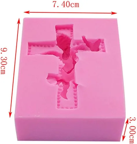 Vista 2 de Molde de silicona 3D para pastel de bebé de paloma de la paz, grado alimenticio, reutilizable, para dulces, chocolates, jabón, velas, fondant