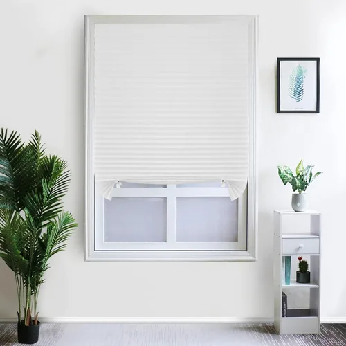 Vista 6 de Persianas Temporales para Ventanas sin Cordón, Persianas de Papel Plisado Autoadhesivas, Cortinas para Ventanas, Persianas Opacas para Ventanas