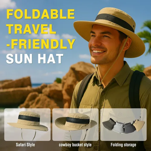 Vista 5 de TOP-EX Sombrero de sol impermeable de gran tamaño para cabezas grandes con Negro