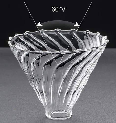 Vista 2 de Gotero de café de vidrio/filtro, cono de café de vidrio con soporte de bambú, accesorios de embudo para cafetera de goteo para el hogar u oficina