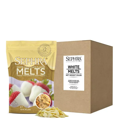 Vista 7 de Sephra Derretimiento con sabor a chocolate blanco, chocolate para hacer dulces, lácteos kosher, chocolate de fondue sin gluten y grasas trans